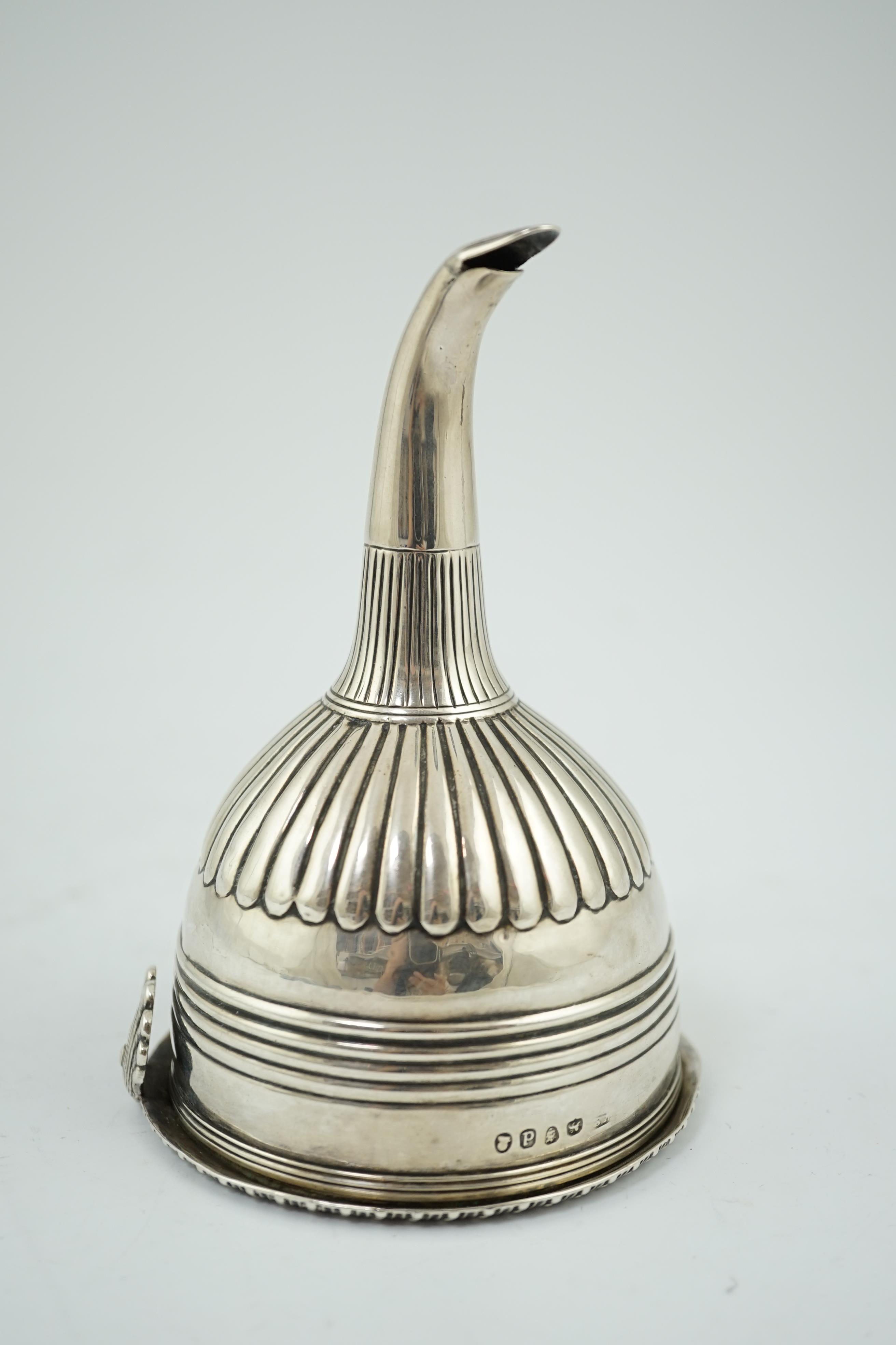 A late George III silver wine funnel, by William Stroud?